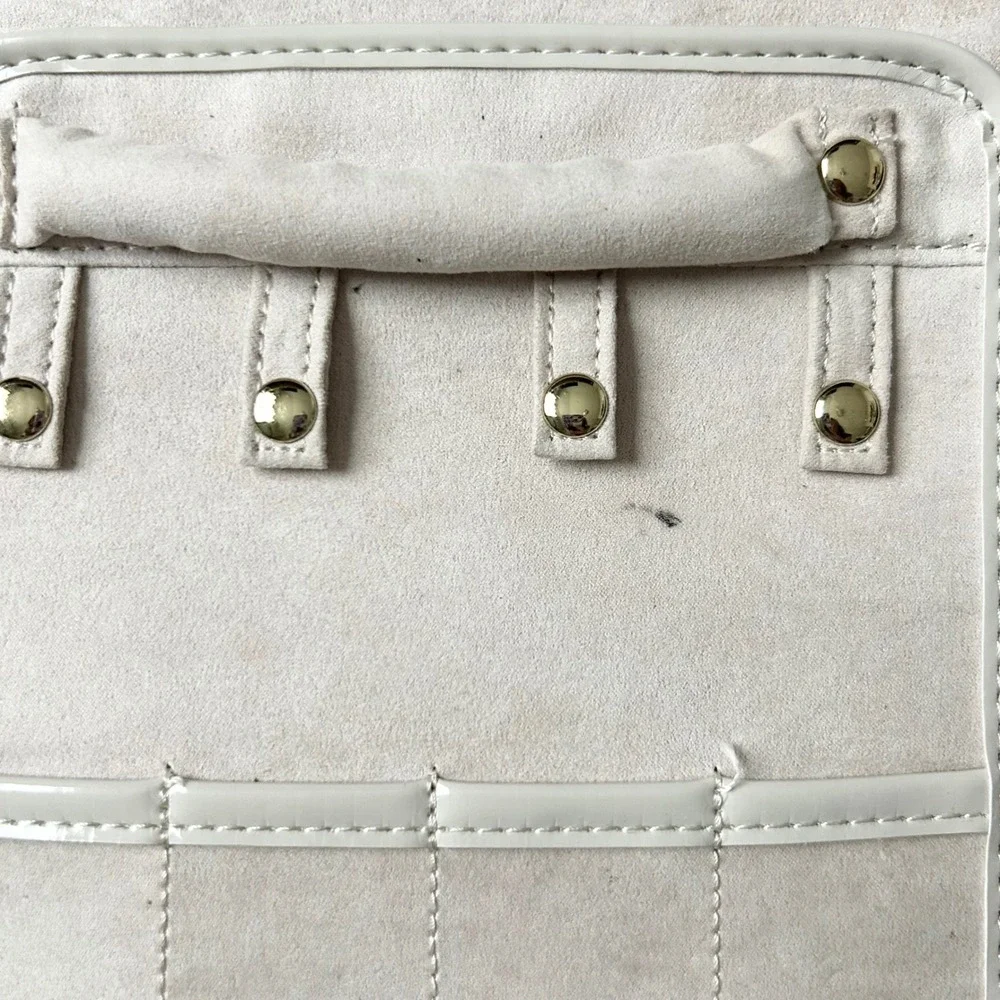 Kendra Scott Jewelry Travel Organizer Cream Silver Folding Portfolio Case